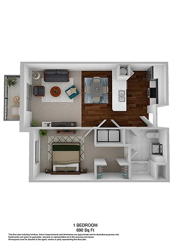 Floor plan 1X1 A