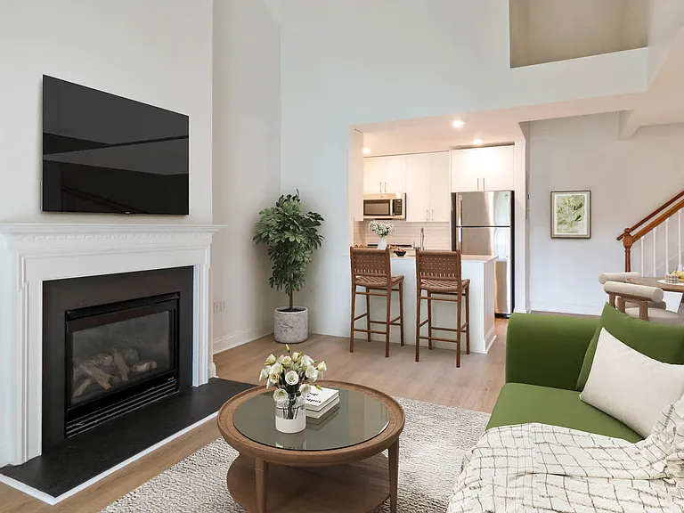 Living Room with Fireplace and Hard Surface Flooring