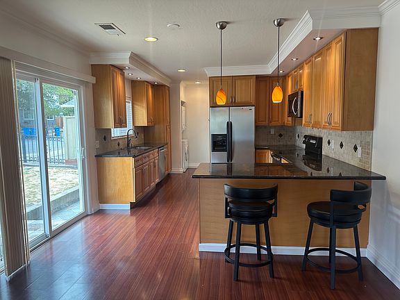 kitchen and side sliding glass door