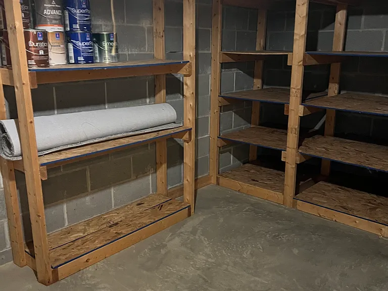 Basement storage area.