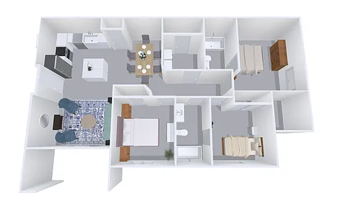 Floor plan Three Bedroom Unit