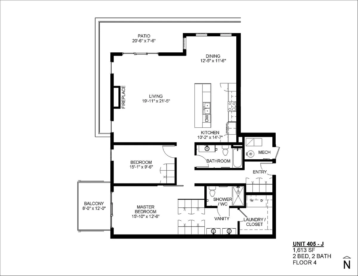 Floor plan Floor Plan J - 1623 SF 2 Bedro