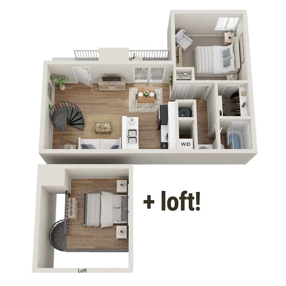 Floor plan 1BR/1BA - B