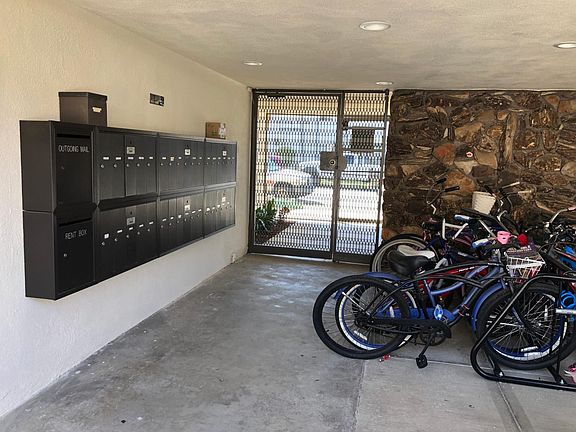 Locking individual mailboxes and bike racks.