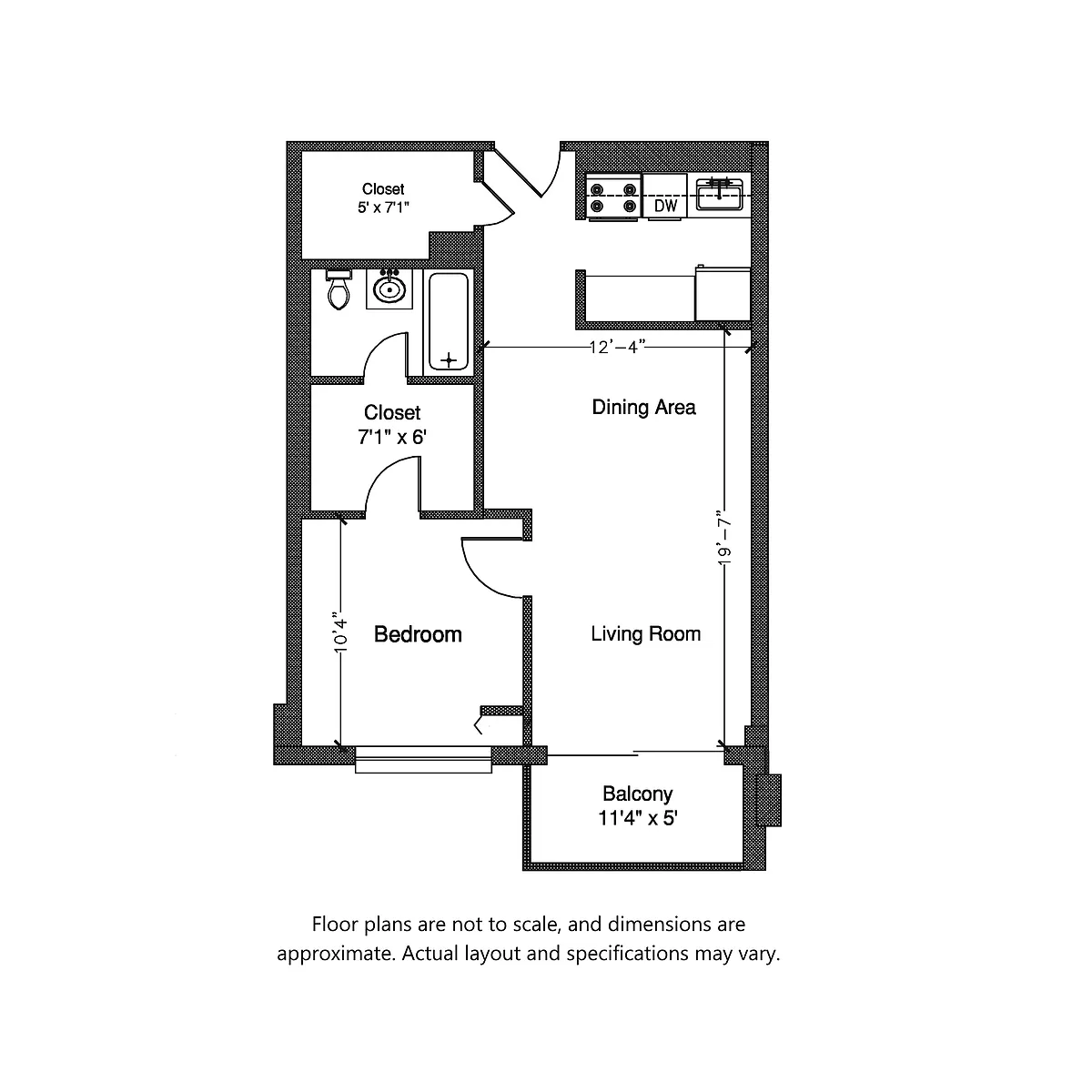 Floor plan 1x1 Renovated