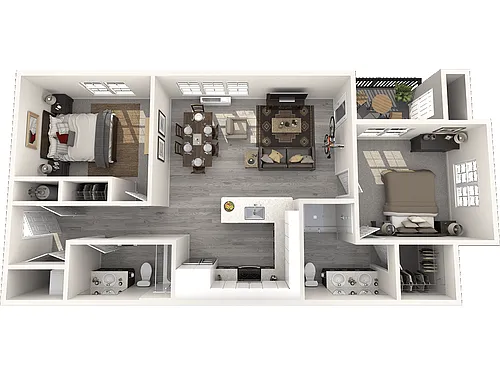 Floor plan Red Hawk - 2x2 - B1