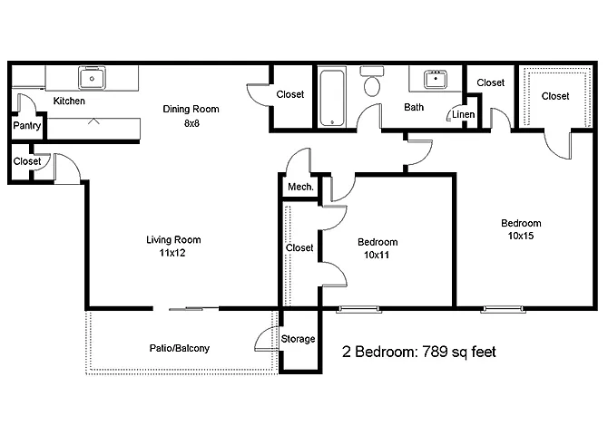 Floor plan Two Bedroom
