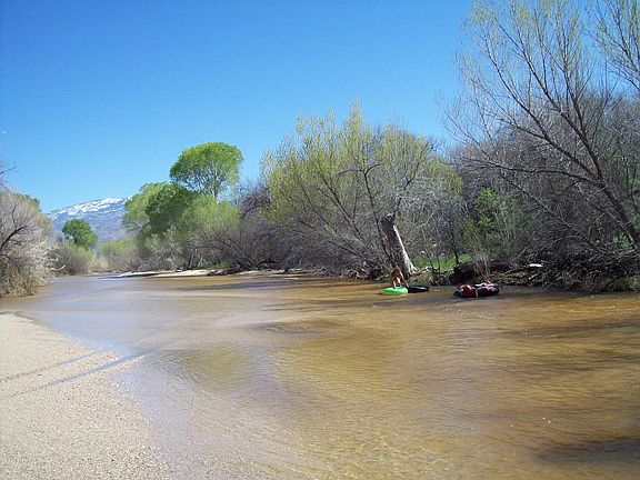 floating the creek in winter