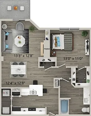 One Bedroom One Bath Floor Plan One Bedroom One Bath Floor Plan
