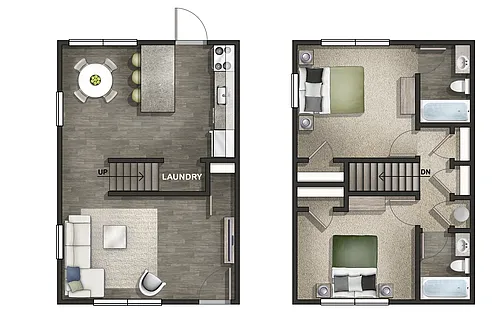 Floor plan 2 BEDROOMS 2 BATHROOMS