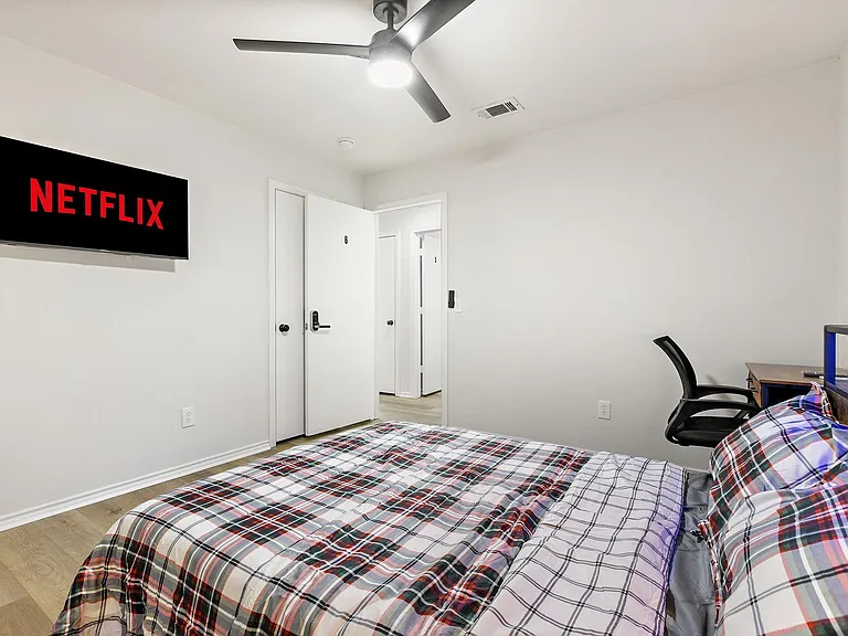 Smart TV, Smart Bed, Smart Fan, Smart Wi-Fi Lock, Office Table & Chair, Walk-In Closet