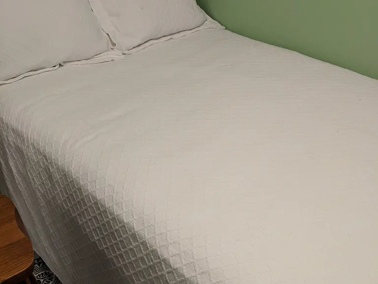 New full-size bed.