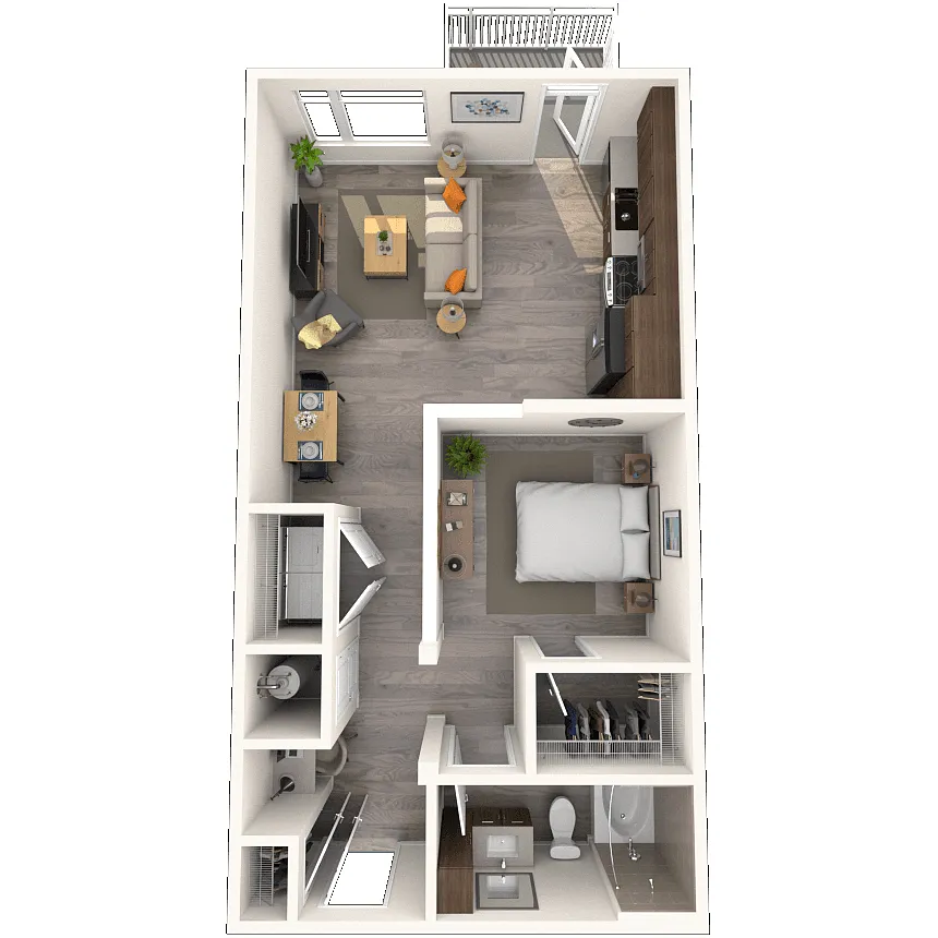 Floor plan Studio S1 0x1-676 SF