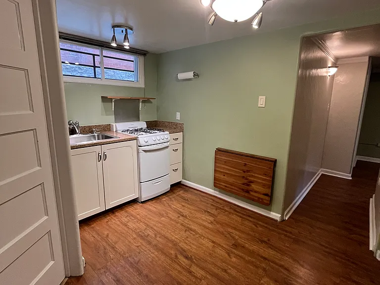 View from Bathroom Door into Kitchen