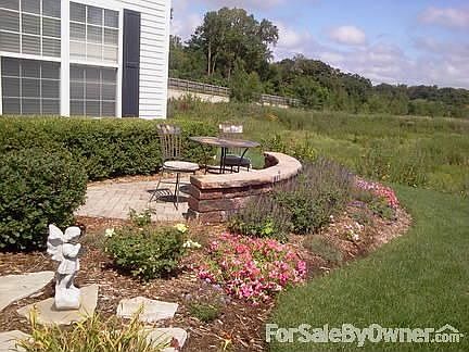 Paver Brick Patio with half wall
