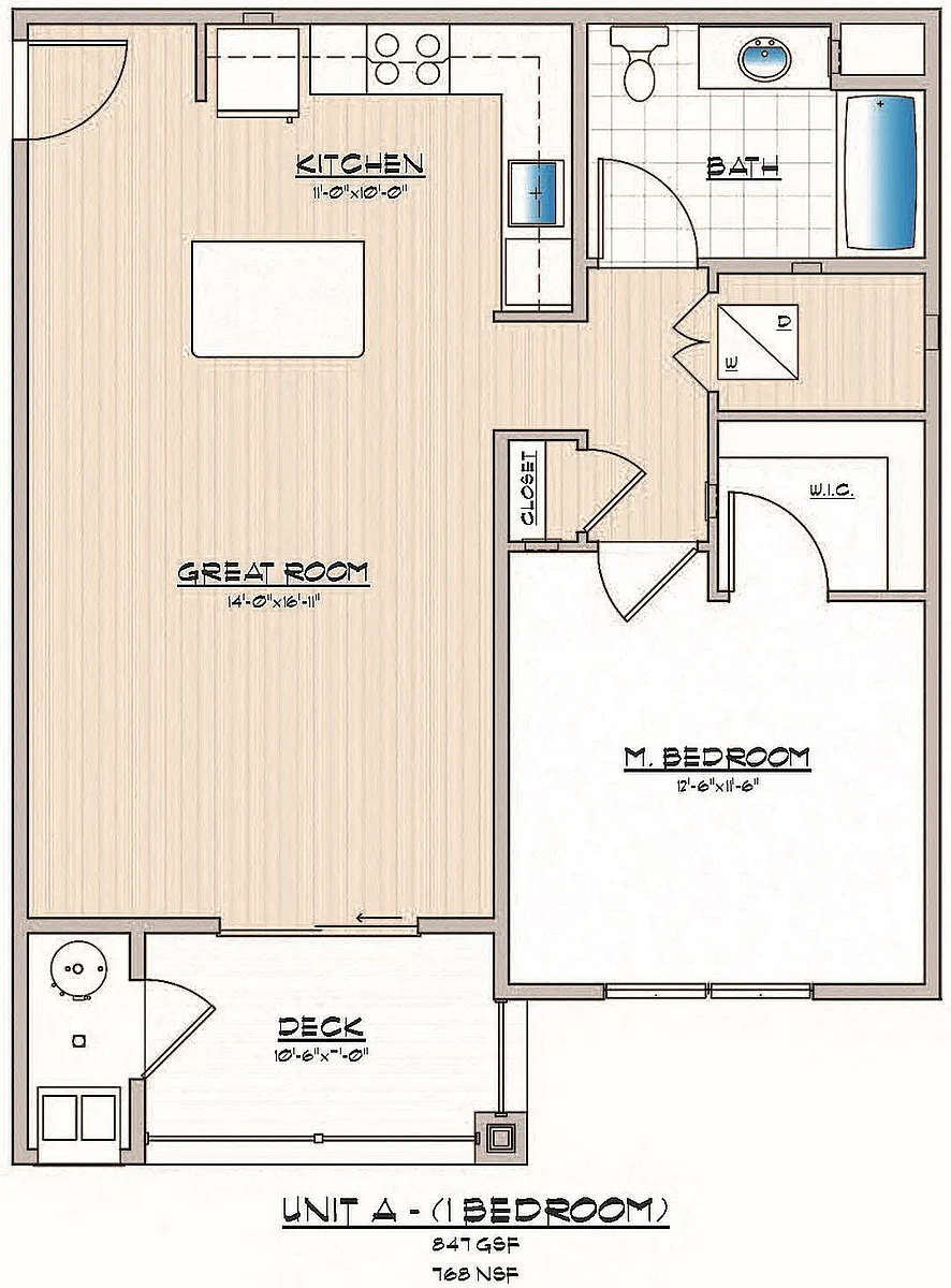 Floor plan 1 Bedroom 1 Bathroom