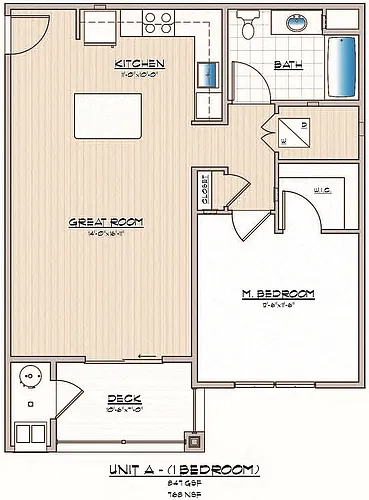 Floor plan 1 Bedroom 1 Bathroom