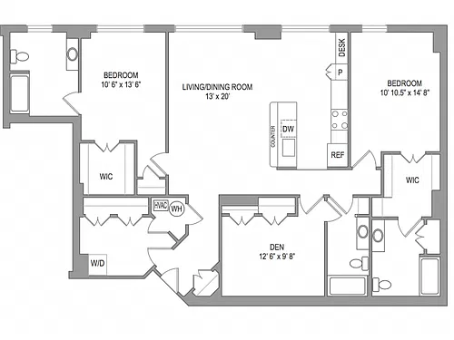 Floor plan 2x3 Den