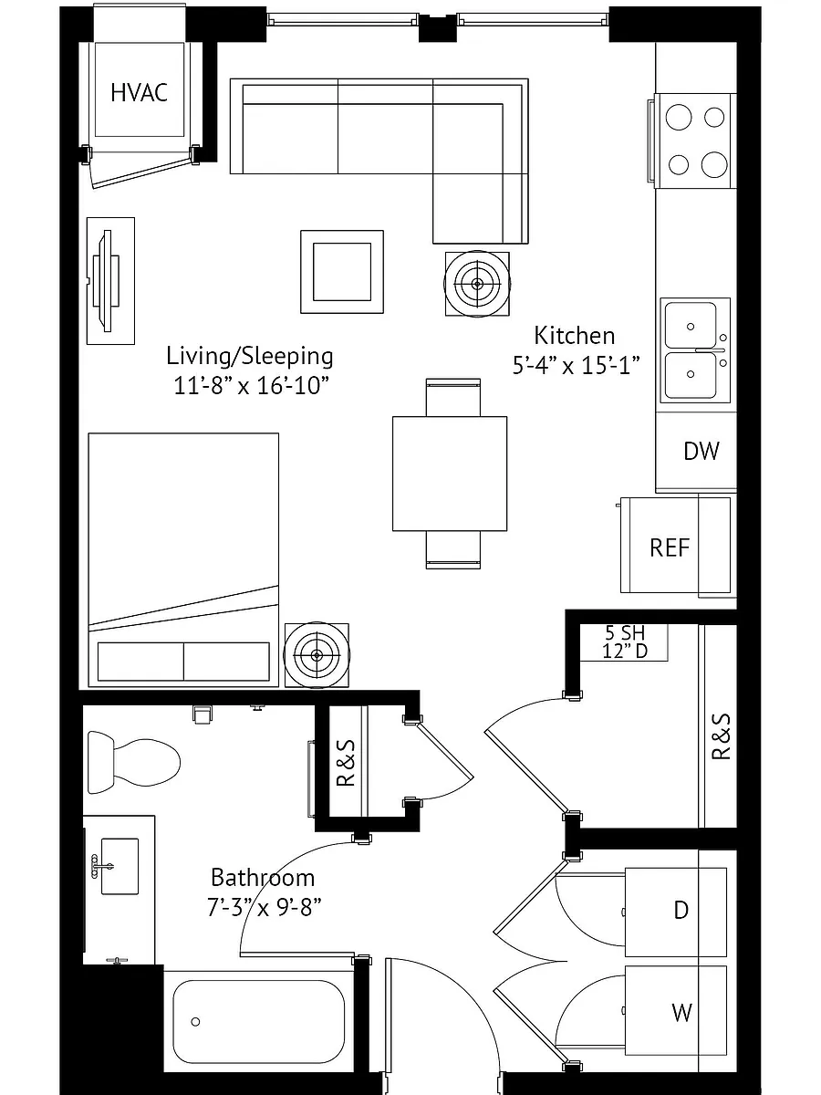 Floor plan 0 Bedroom-A1