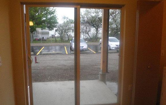 View from inside the Apartment to the parking area