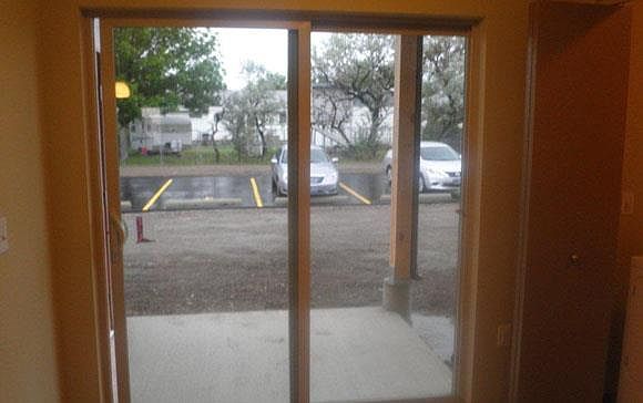 View from inside the Apartment to the parking area