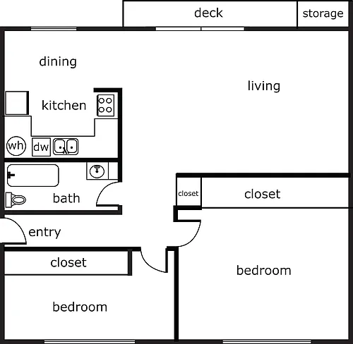 Floor plan 2 Bedroom Plan B
