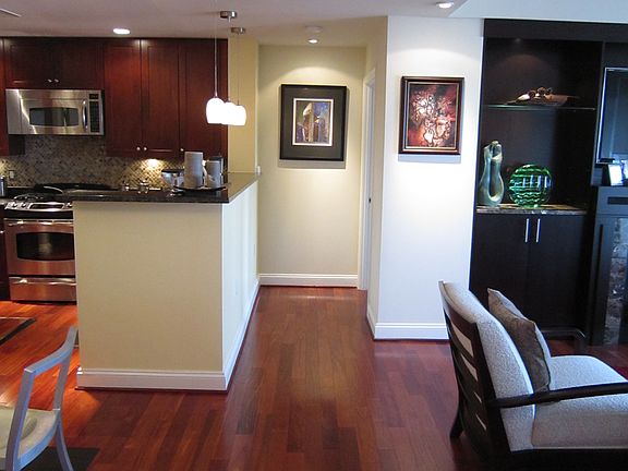 Kitchen (left) Living Room (Right)
