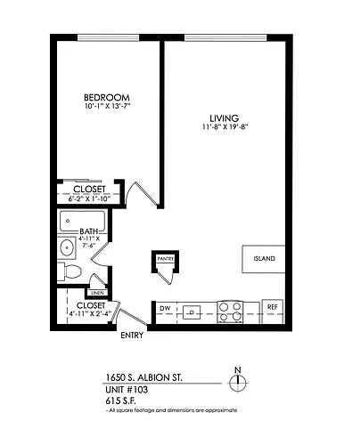 Floor plan 1 Bedroom 1 Bath