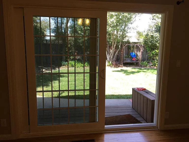 Master bedroom sliding glass door.