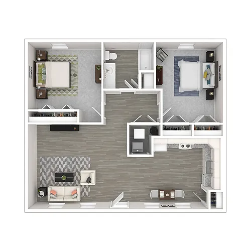 Floor plan 2 Bed_1 Bath