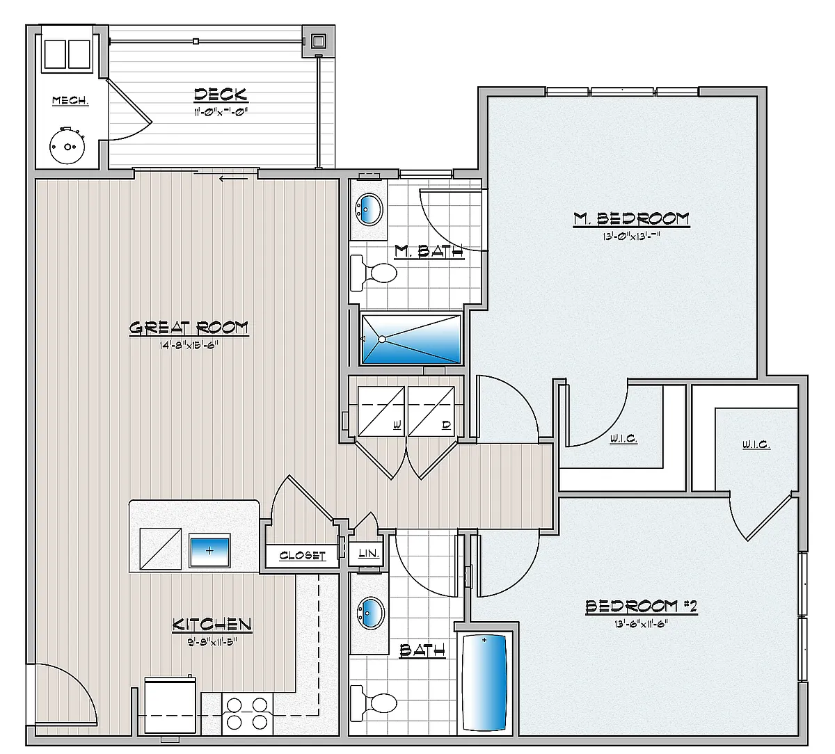 Floor plan 2 Bedroom 2 Bathroom