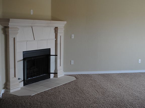 Cast stone fireplace