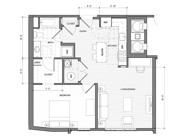 Floor plan 1 Bedroom A
