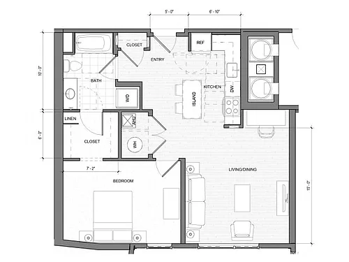Floor plan 1 Bedroom A