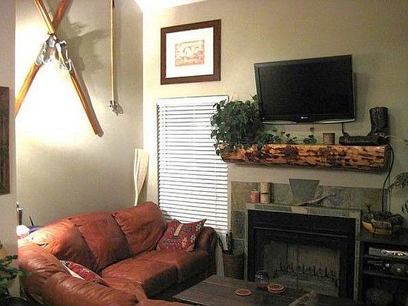 Great room with wood burning fireplace