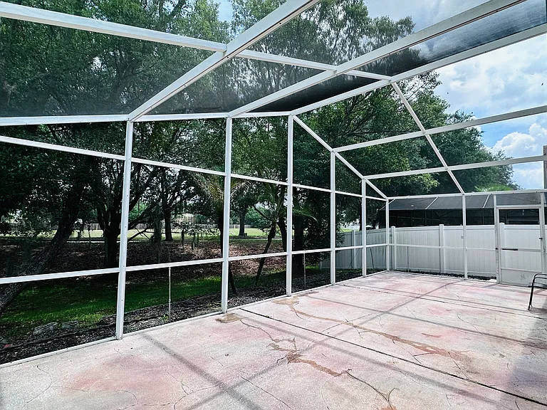 A screened lanai
