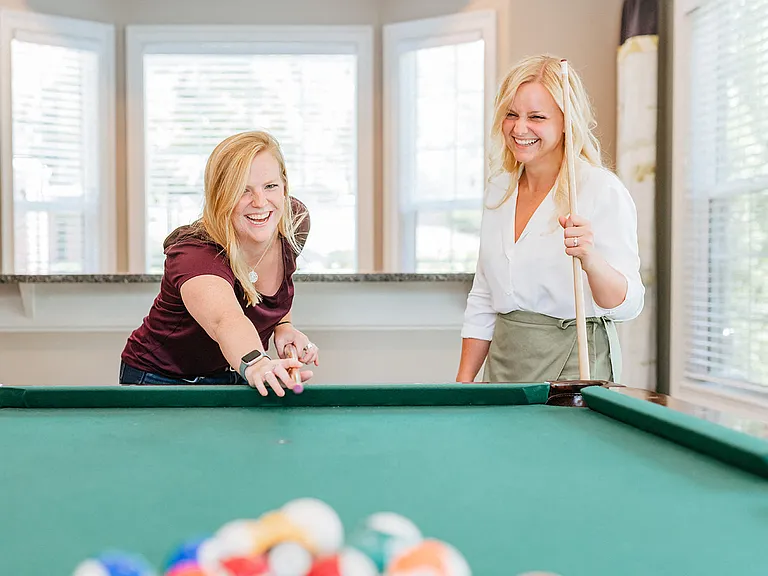 Entertainment lounge with pool table