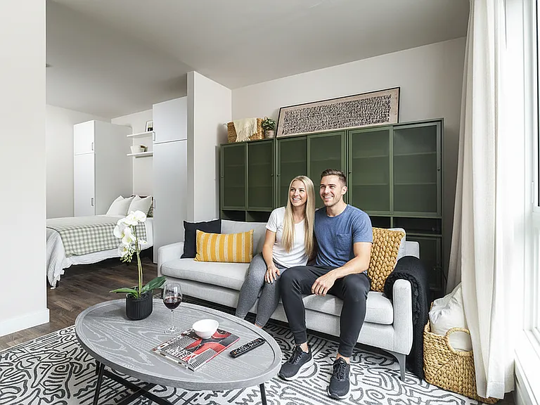 Junior 1 Bedroom - Living Area with Built-In Storage