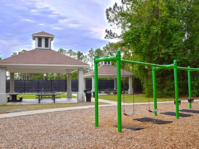 TENNIS COURT, COVERED PICNIC AREA & PLAYGROUND