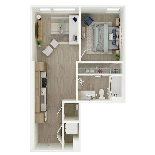 Floor plan 1 Bed 1 Bath - MFTE - a83.1