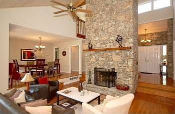 Massive Stone Fireplace