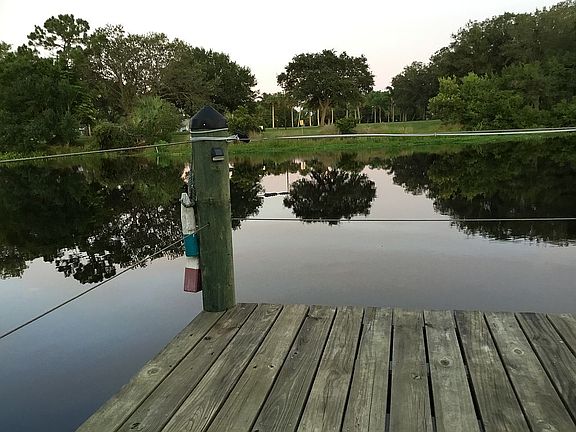 Dock overlooking canal/park