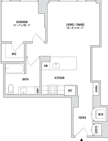 One Bedroom A5 - 725 Sq. Ft. - Residences 4110 One Bedroom A5 - 725 Sq. Ft. - Residences 4110