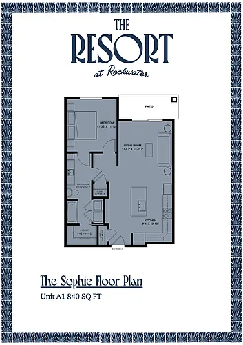 Floor plan The Sophie one bedroom-one bath