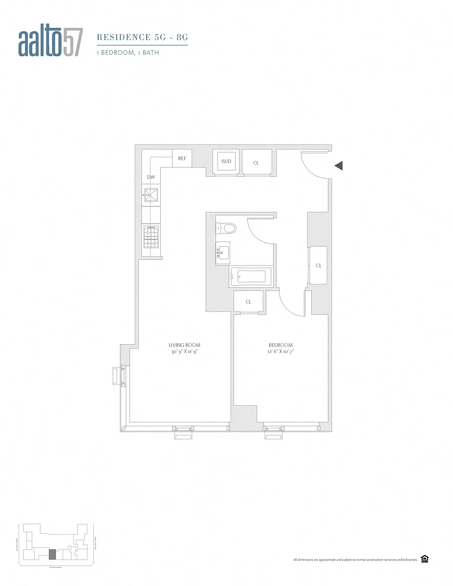 Floor plan 1 Bed/1 Bath-1C