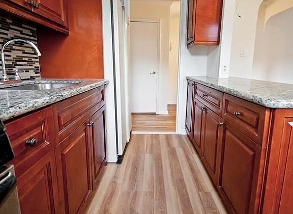 brand new hardwood floors in kitchen