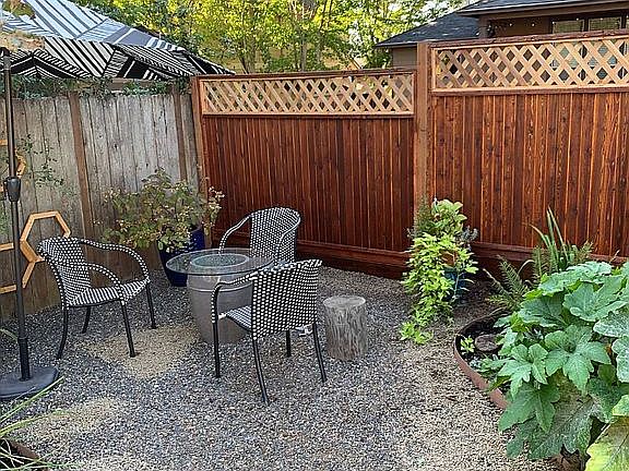 Lower backyard rock garden
