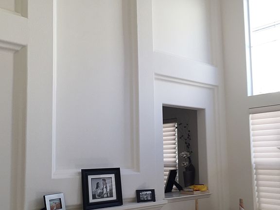 Living Room Fireplace & High Ceiling