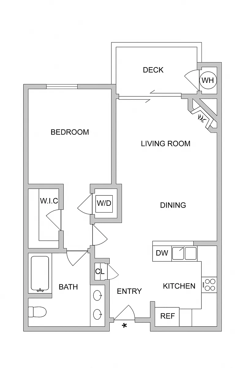Floor plan Plan D - 1 bed 1 bath 759