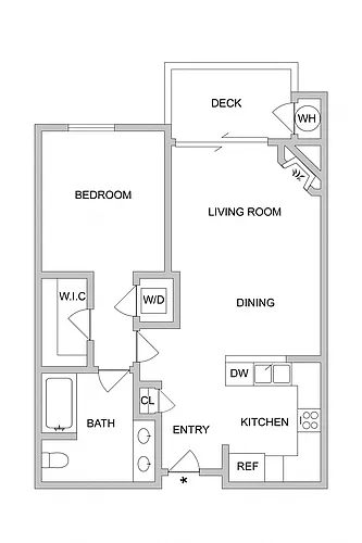 Floor plan Plan D - 1 bed 1 bath 759